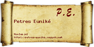Petres Euniké névjegykártya